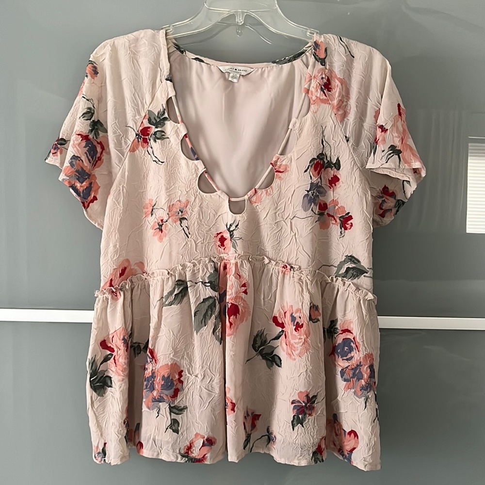 RARE Lucky Brand Pale Pink Blouse